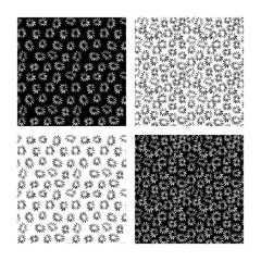 A set of grunge drawings. Destroyed design elements. Vector circular pattern, black and white graphics. Ethnic style, Hipsters, Boho, rustic rug