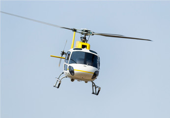 Fototapeta na wymiar A helicopter ride through the city