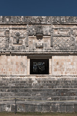 Details of the maya puuc architecture style in the ruins of uxmal, mexico