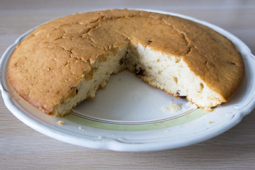 A beautiful and mouth-watering homemade cake closeup.