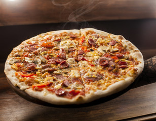 Pizza in hand