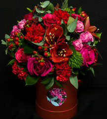 A bouquet in a pot
