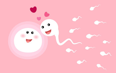 sperm and egg. vector illustration.