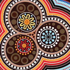 Aboriginal art background - Vector illustration 