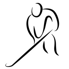 Abstract logo of an ice hockey player in action