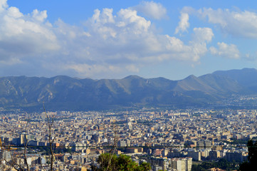 Fototapeta na wymiar Beautiful View of Palermo from Mount Pellegrino, Sicily, Italy