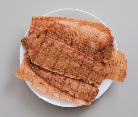 Sweet and crispy cuttlefish snacks. 