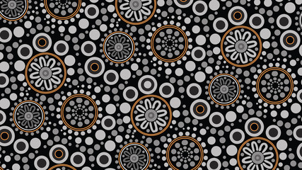Aboriginal dot art background - Vector illustration