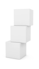 3D Rendering White Boxes on white background