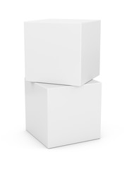 3D Rendering White Boxes on white background