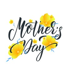Mothers Day. Mother's Day greeting card with flowers and lettering