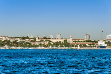 Naklejka premium Istanbul, Turkey, 14 July 2016: Ships at Harem Port