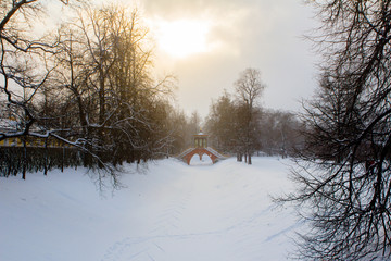 Krestovy Bridge by Russian architects Vasily Neyelov and his son Ilya spans the Krestovy Canal in...