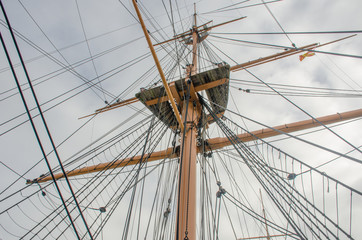 Looking up at Mast with rigging