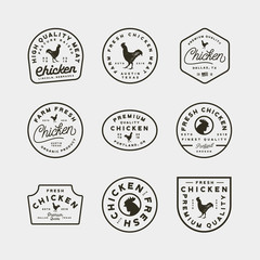 set of premium fresh chicken meat labels. vector illustration