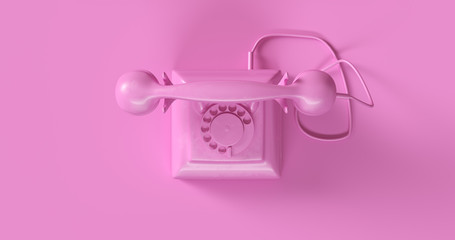 Pink Telephone 3d illustration	