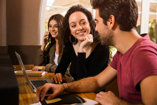 Group of students working together