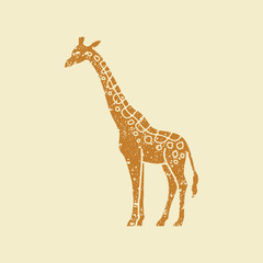 Obraz premium Simple icon of a giraffe.