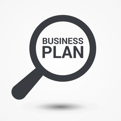 Finance Concept: Magnifying Optical Glass With Words Business Plan
