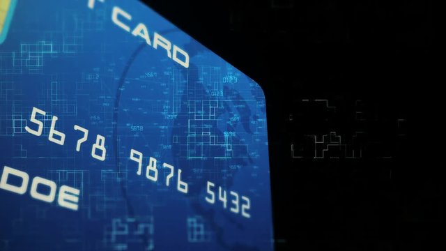 Credit Card Security / Hacking Concept 
Multi camera animation 