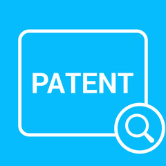 Law Concept: Magnifying Optical Glass With Words Patent