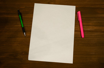 Blank page paper sheet on office or student desk table. Education background. wilh copy space. to do list. Goals.