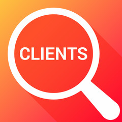 Finance Concept: Magnifying Optical Glass With Words Clients