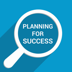 Finance Concept: Magnifying Optical Glass With Words Planning For Success