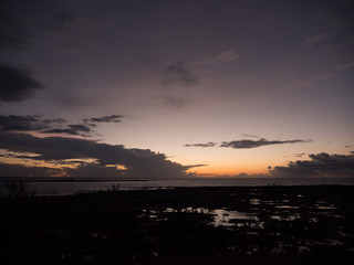 Tropical sunset over ocean