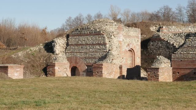 Ancient temples inside Felix Romuliana complex built by Roman Emperor Galerius. The construction started in 298 AD 