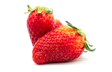 Red fresh fruit berry strawberry isolated on white background .