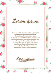 beautiful flower frame vector.Greeting card with flowers, watercolor, can be used as invitation card for wedding, birthday and other holiday and summer background. 