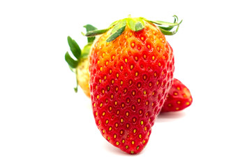 Red fresh fruit berry strawberry isolated on white background .