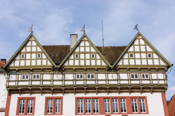 Historisches Rathaus in der Altstadt von Blomberg, Nordrhein-Westfalen