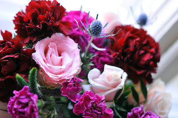 A beautiful bouquet of flowers for the holiday. Close-up
