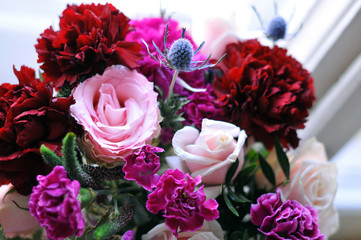 A beautiful bouquet of flowers for the holiday. Close-up
