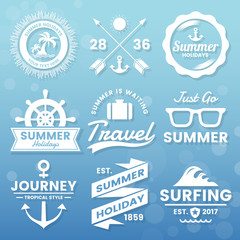 Summer Retro Vector Logo for banner