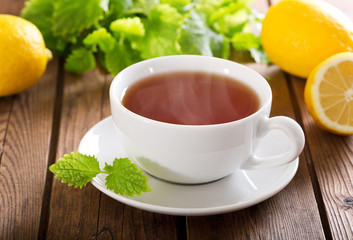 cup of tea with mint