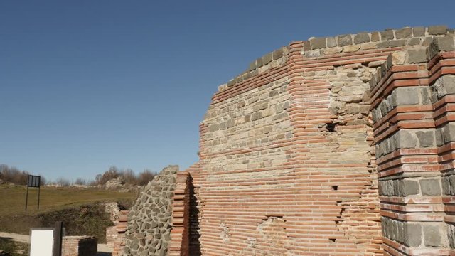Old Roman settlement of Felix Romuliana towers built by Emperor Galerius. The construction started in 298 AD 