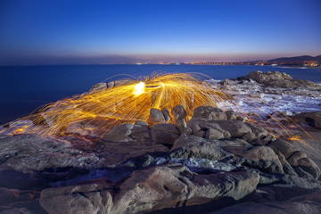 The evening scenery of the sea
