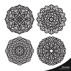 Mandala Art Natural Pattern Decorative Graphic Element Contemporary Ornament Coloring Book Relaxation