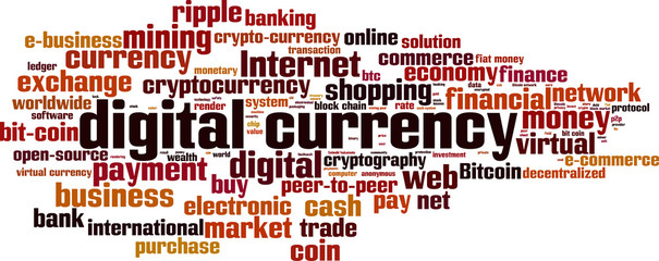 Digital currency word cloud