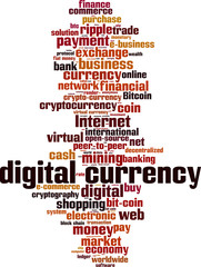 Digital currency word cloud