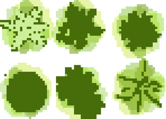 Trees top view for landscape vector illustration.