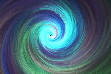 Fantastic swirl. Abstract green and blue texture. Fractal background. Fantasy digital art. 3D rendering.