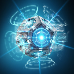 Futuristic drone security camera illustration 3D rendering