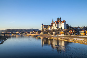 Obraz premium Meißen, Elbufer, Burgberg 