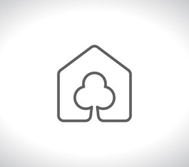 house with tree eco logo