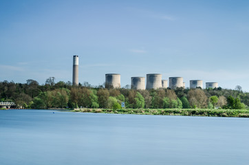 Fototapeta na wymiar Ratcliffe Power Station over the River Trent