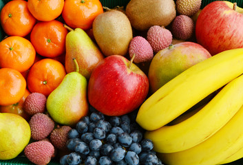 Mixed many type of fruits